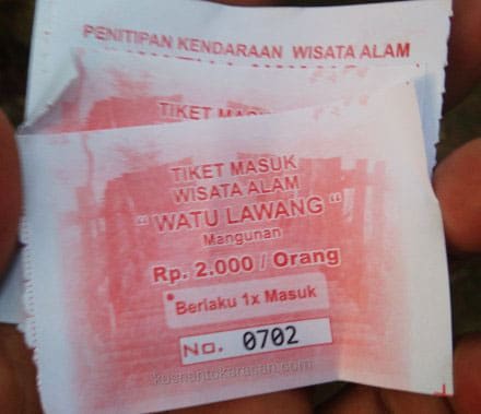 Tiket Masuk Wisata Watu Lawang Mangunan